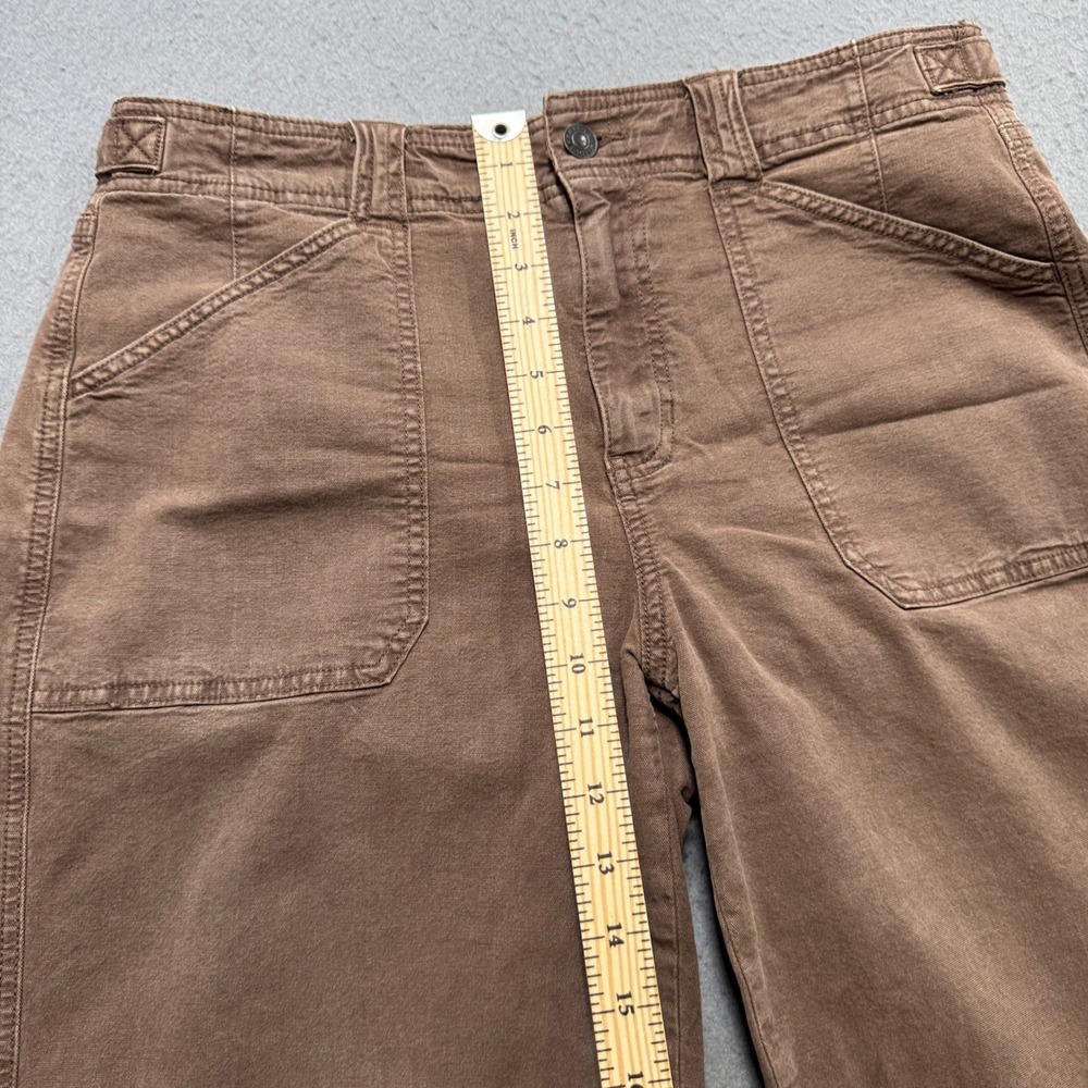 American Eagle Work Pants Women's 10 Brown Wide Leg High Rise Baggy Fit Utility - Picture 7 of 9